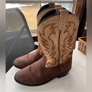 Sold -Dan Post brown leather cowboy boots Big Kid Size 4